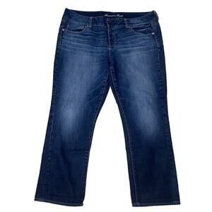 American Eagle Stretch Artist Cropped Blue Jeans Women’s Size 16 Regular Denim